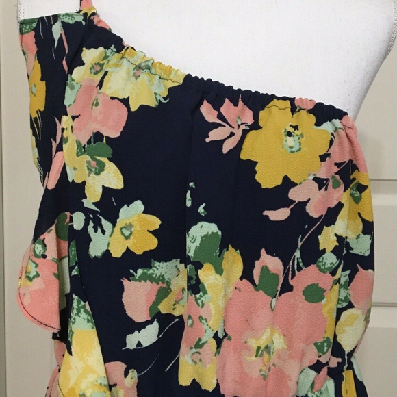 NWOT Kaari Blue One Shoulder Ruffle Dress XL - Picture 3 of 7